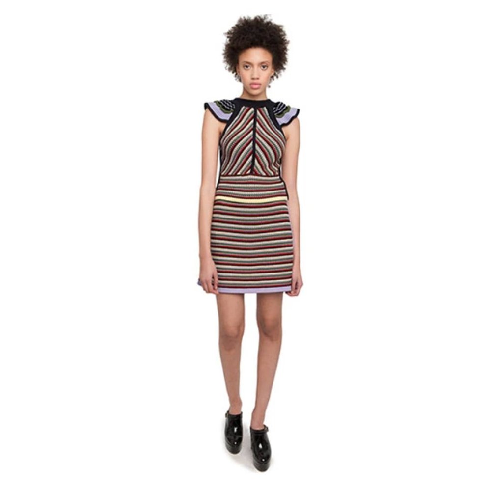 ALEXACHUNG rare colorful striped knit top and skirt set from first collection - Picture 3 of 11